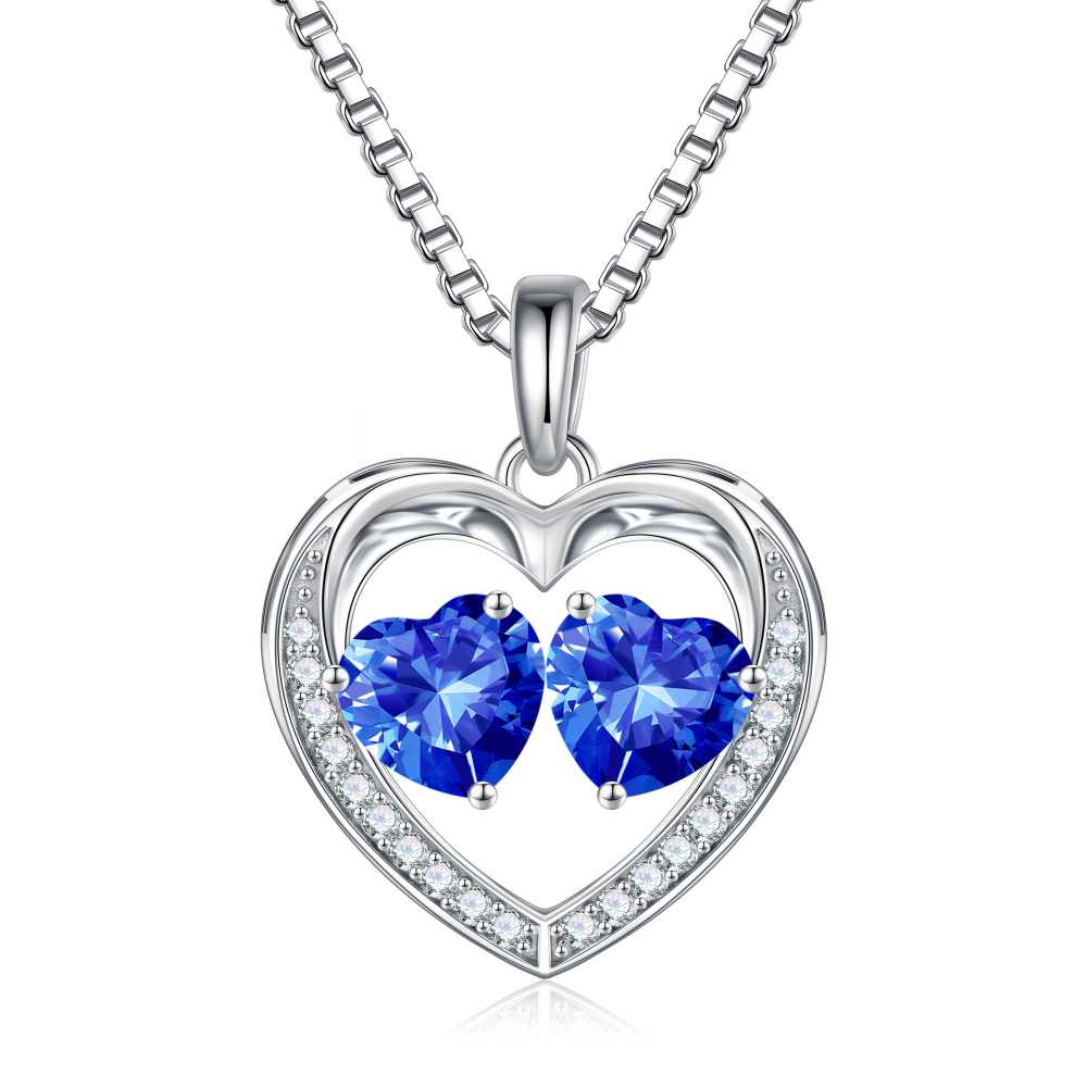 Iefil Jewelry for Women - Birthstone Jewelry for Women,Anniversary Birthday Gifts for Wife Girlfriend Mom | February Amethyst Purple Necklace, September Sapphire Royal Blue Necklace