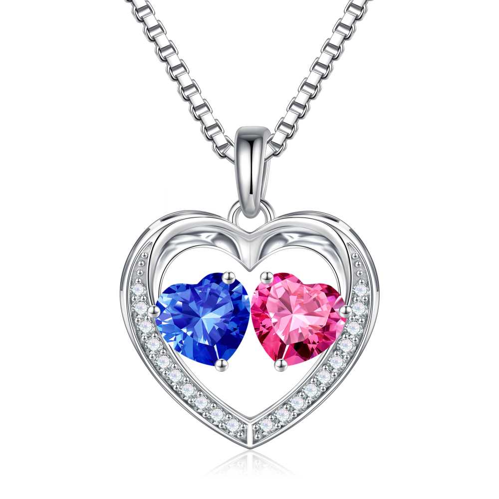 Iefil Jewelry for Women - Birthstone Jewelry for Women,Anniversary Birthday Gifts for Wife Girlfriend Mom | February Amethyst Purple Necklace, September Sapphire Royal Blue Necklace