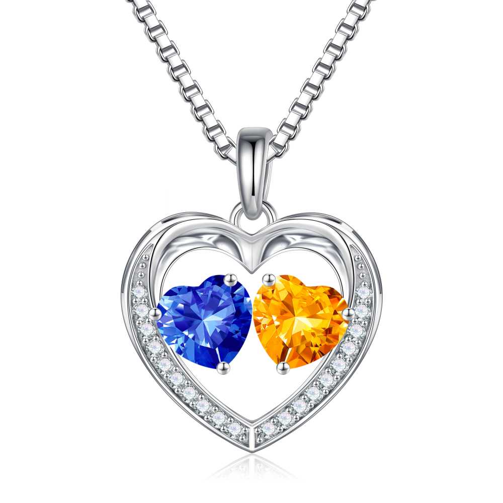 Iefil Jewelry for Women - Birthstone Jewelry for Women,Anniversary Birthday Gifts for Wife Girlfriend Mom | February Amethyst Purple Necklace, September Sapphire Royal Blue Necklace