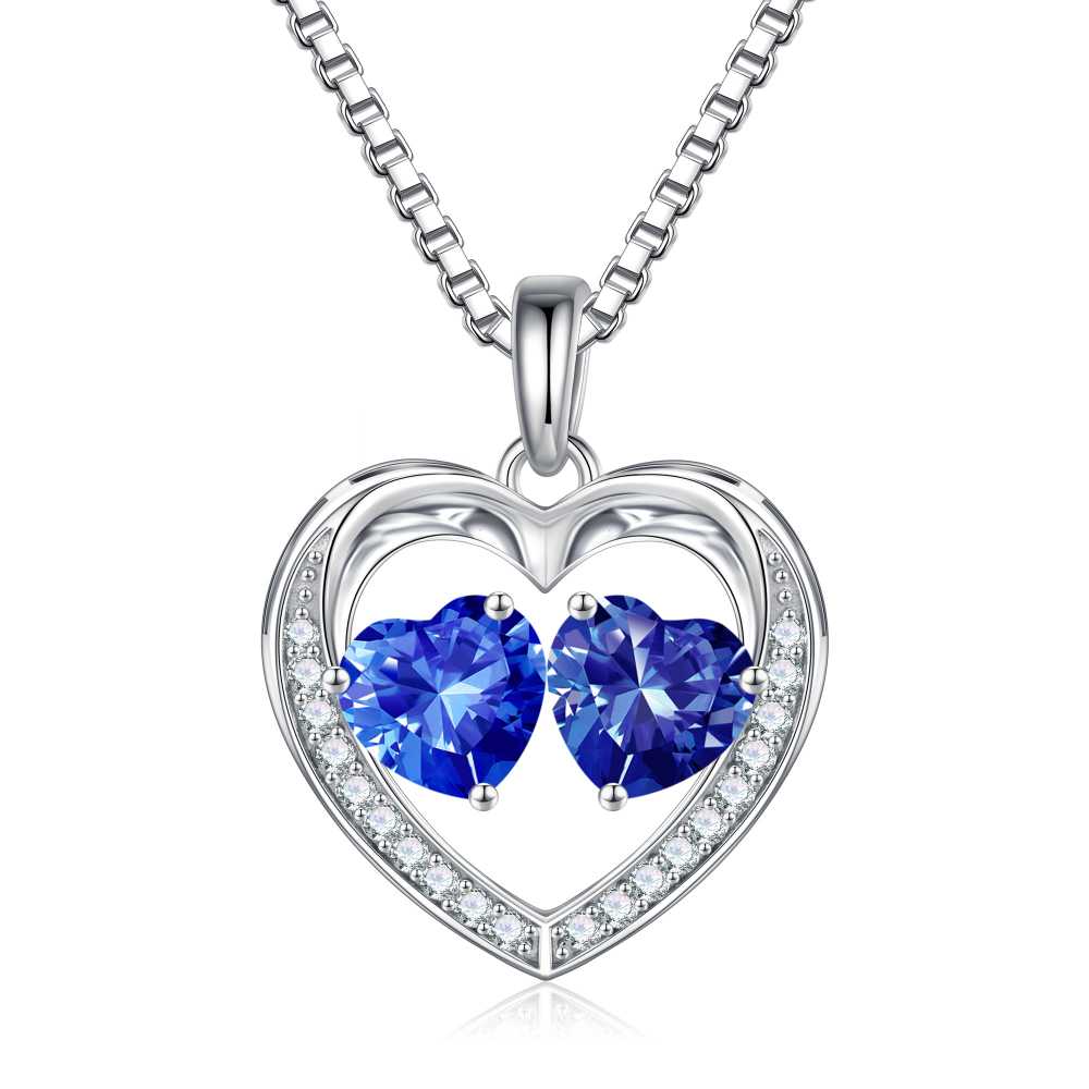Iefil Jewelry for Women - Birthstone Jewelry for Women,Anniversary Birthday Gifts for Wife Girlfriend Mom | February Amethyst Purple Necklace, September Sapphire Royal Blue Necklace