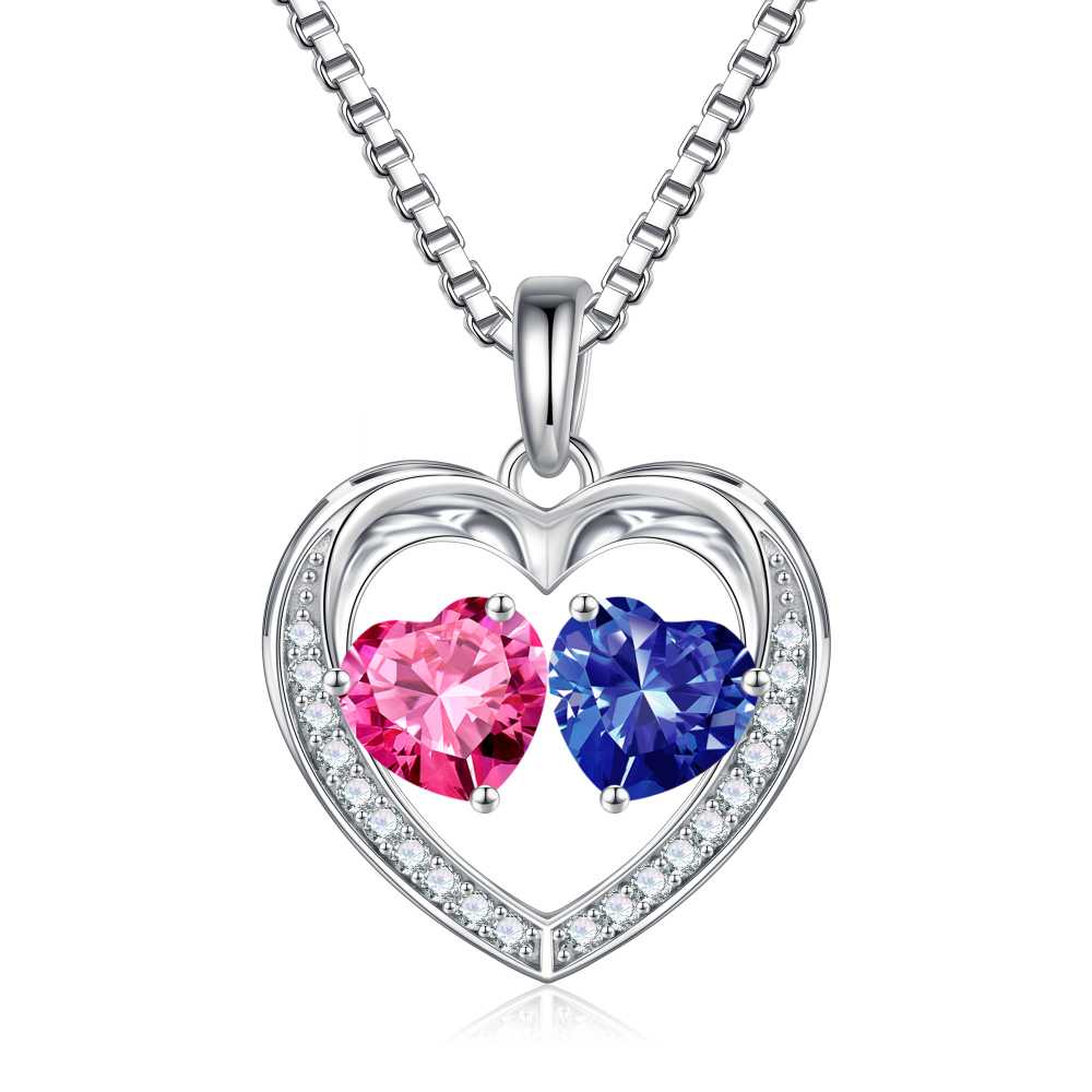 Iefil Jewelry for Women - Birthstone Jewelry for Women,Anniversary Birthday Gifts for Wife Girlfriend Mom | February Amethyst Purple Necklace, September Sapphire Royal Blue Necklace