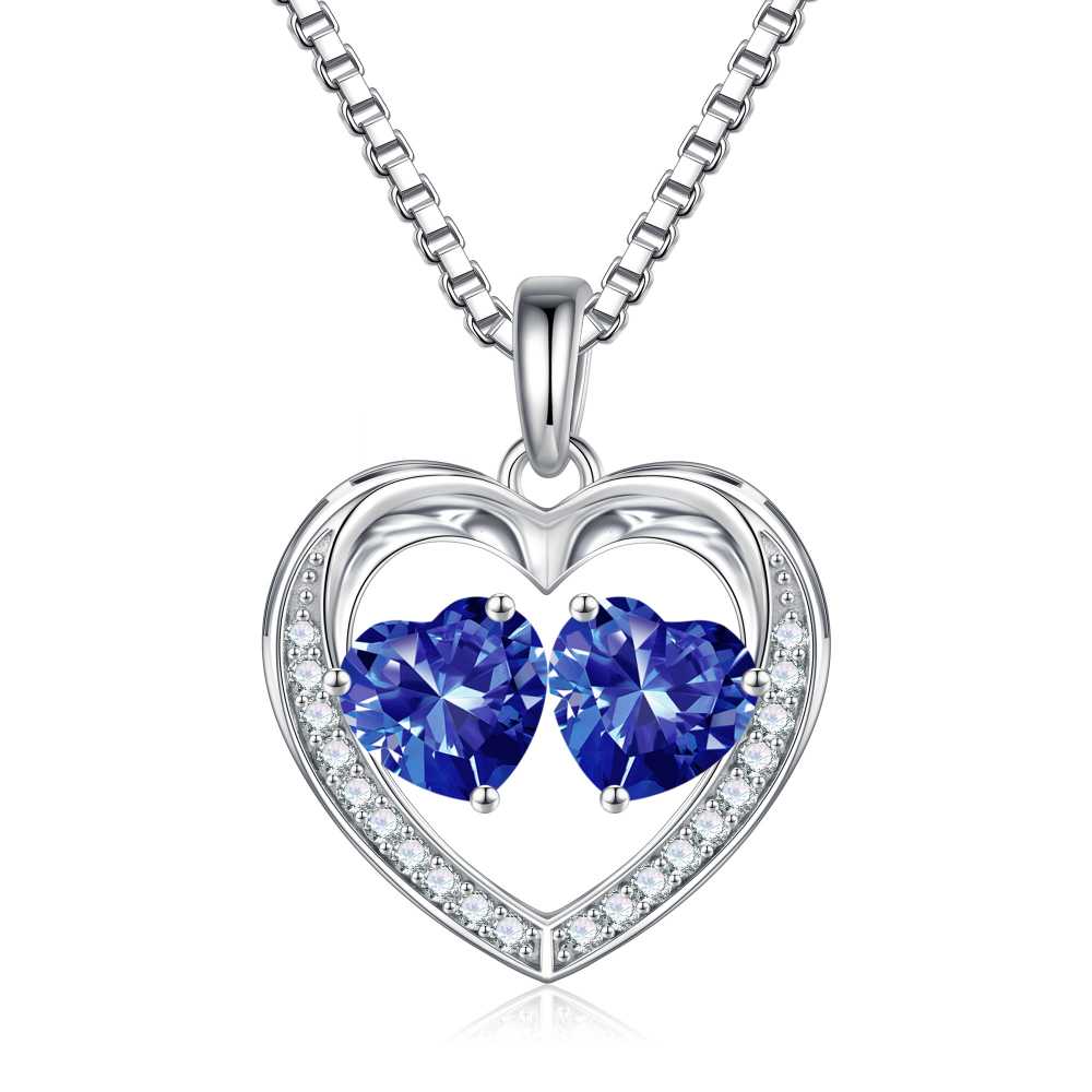 Iefil Jewelry for Women - Birthstone Jewelry for Women,Anniversary Birthday Gifts for Wife Girlfriend Mom | February Amethyst Purple Necklace, September Sapphire Royal Blue Necklace