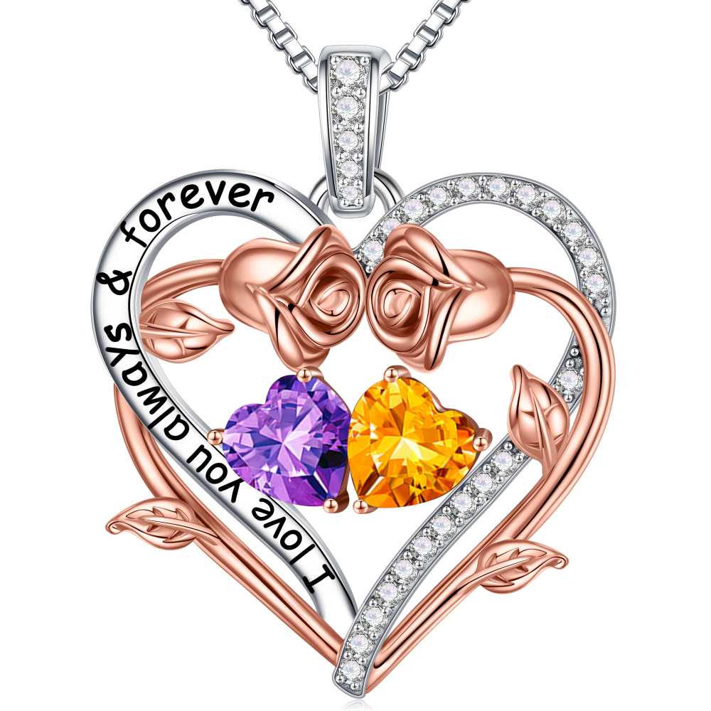 Iefil August October Birthstone Necklace Birthday Gifts for Mom Grandma, Anniversary Birthday Gift for Her Birthstone Jewelry Peridot Necklace Pink Sapphire Necklaces
