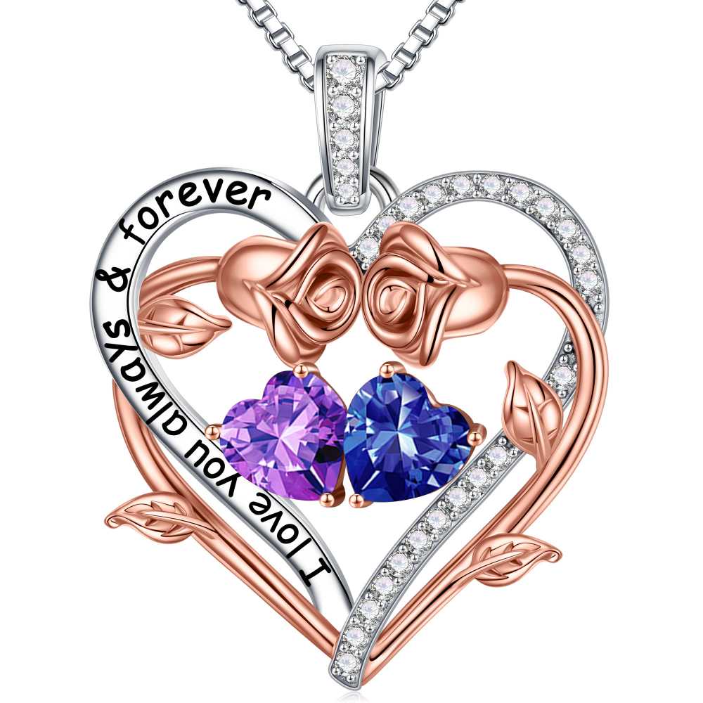 Iefil August October Birthstone Necklace Birthday Gifts for Mom Grandma, Anniversary Birthday Gift for Her Birthstone Jewelry Peridot Necklace Pink Sapphire Necklaces
