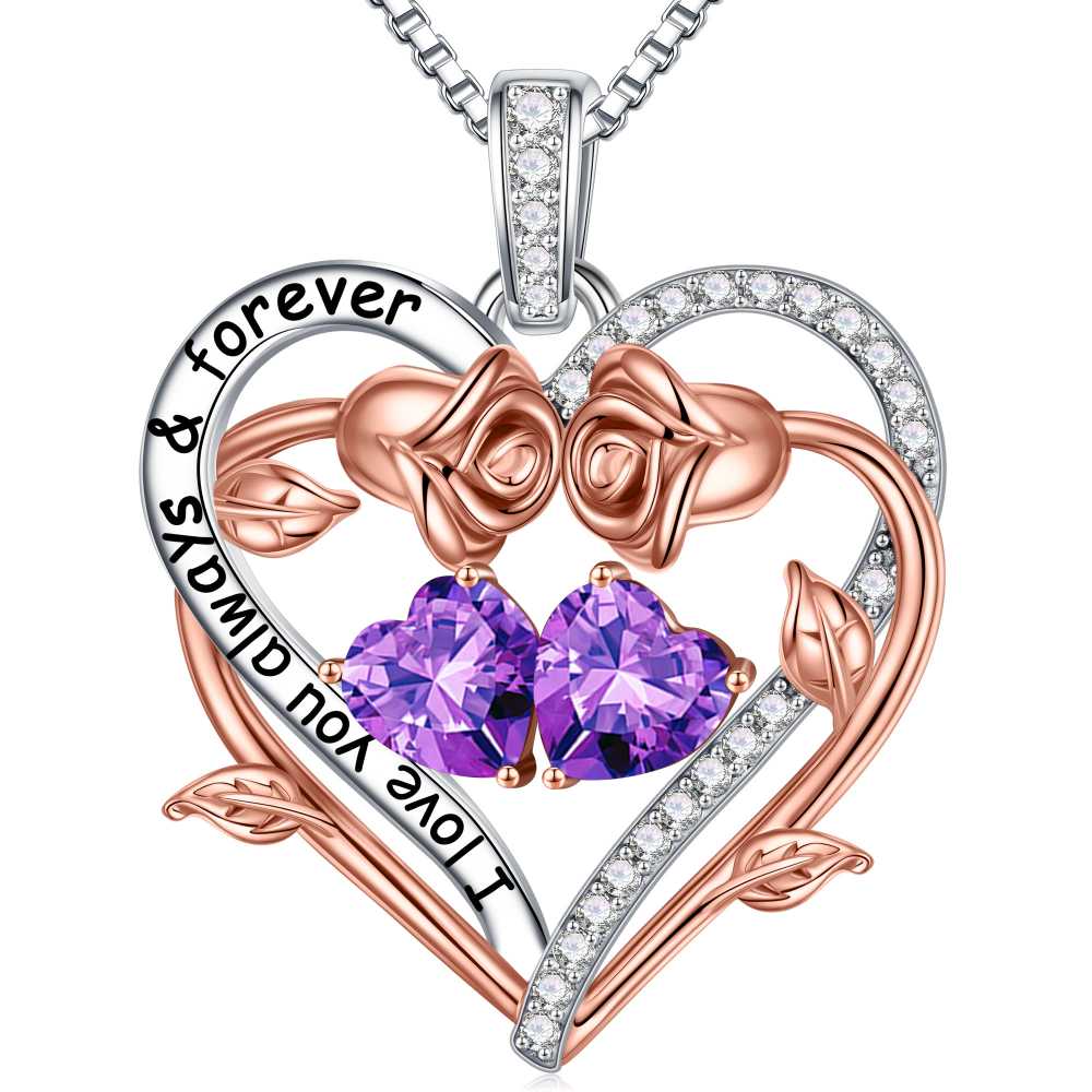 Iefil August October Birthstone Necklace Birthday Gifts for Mom Grandma, Anniversary Birthday Gift for Her Birthstone Jewelry Peridot Necklace Pink Sapphire Necklaces
