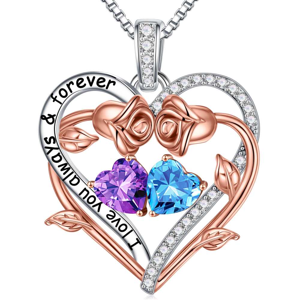 Iefil August October Birthstone Necklace Birthday Gifts for Mom Grandma, Anniversary Birthday Gift for Her Birthstone Jewelry Peridot Necklace Pink Sapphire Necklaces