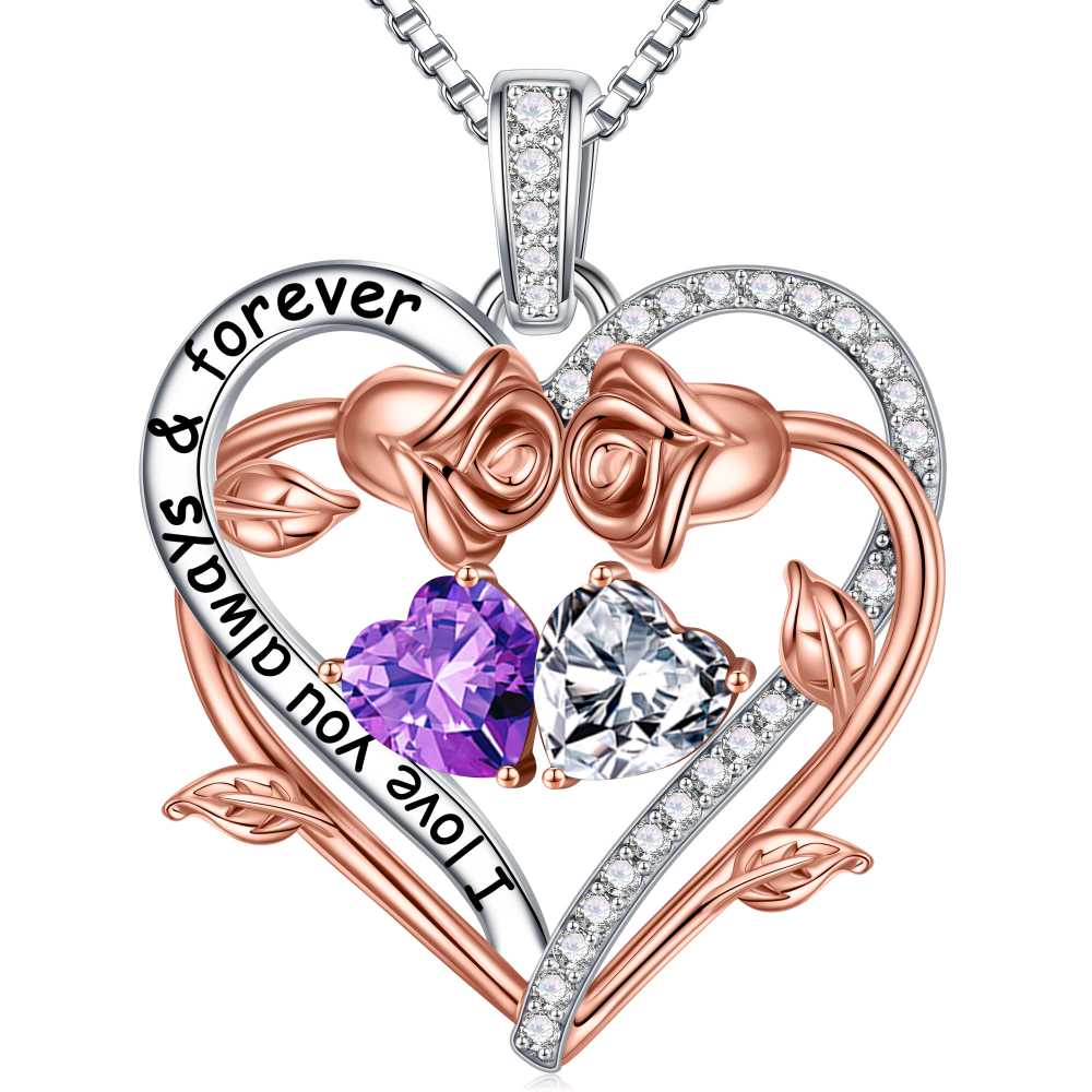Iefil August October Birthstone Necklace Birthday Gifts for Mom Grandma, Anniversary Birthday Gift for Her Birthstone Jewelry Peridot Necklace Pink Sapphire Necklaces