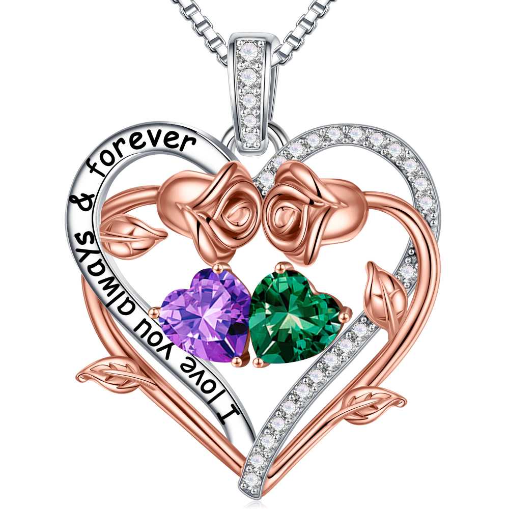 Iefil August October Birthstone Necklace Birthday Gifts for Mom Grandma, Anniversary Birthday Gift for Her Birthstone Jewelry Peridot Necklace Pink Sapphire Necklaces