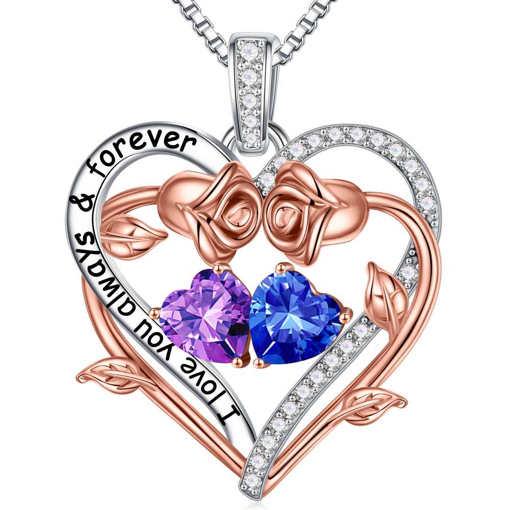 Iefil August October Birthstone Necklace Birthday Gifts for Mom Grandma, Anniversary Birthday Gift for Her Birthstone Jewelry Peridot Necklace Pink Sapphire Necklaces