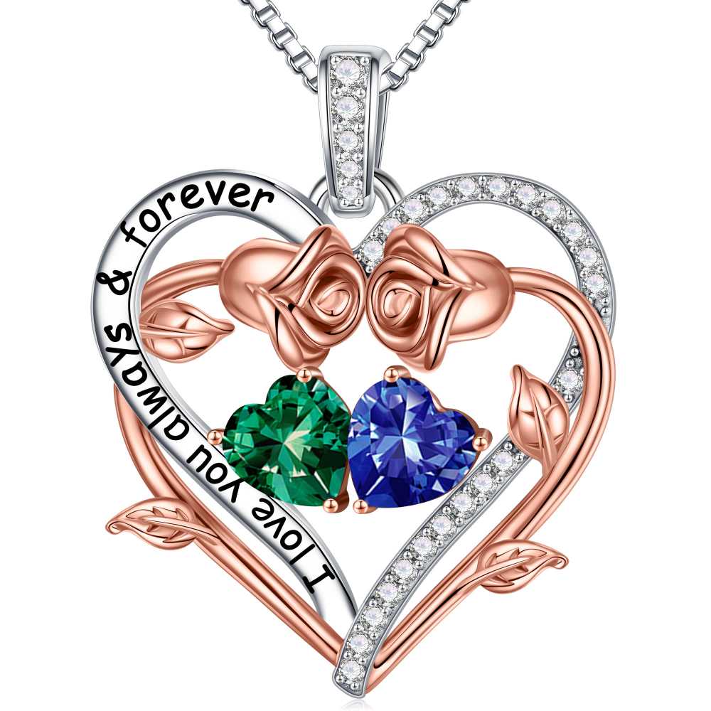 Iefil August October Birthstone Necklace Birthday Gifts for Mom Grandma, Anniversary Birthday Gift for Her Birthstone Jewelry Peridot Necklace Pink Sapphire Necklaces