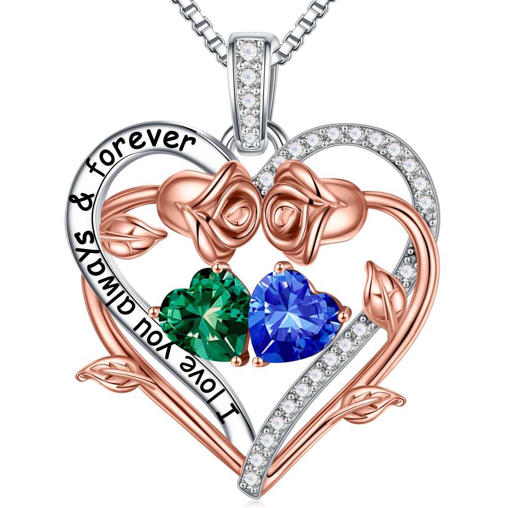 Iefil August October Birthstone Necklace Birthday Gifts for Mom Grandma, Anniversary Birthday Gift for Her Birthstone Jewelry Peridot Necklace Pink Sapphire Necklaces