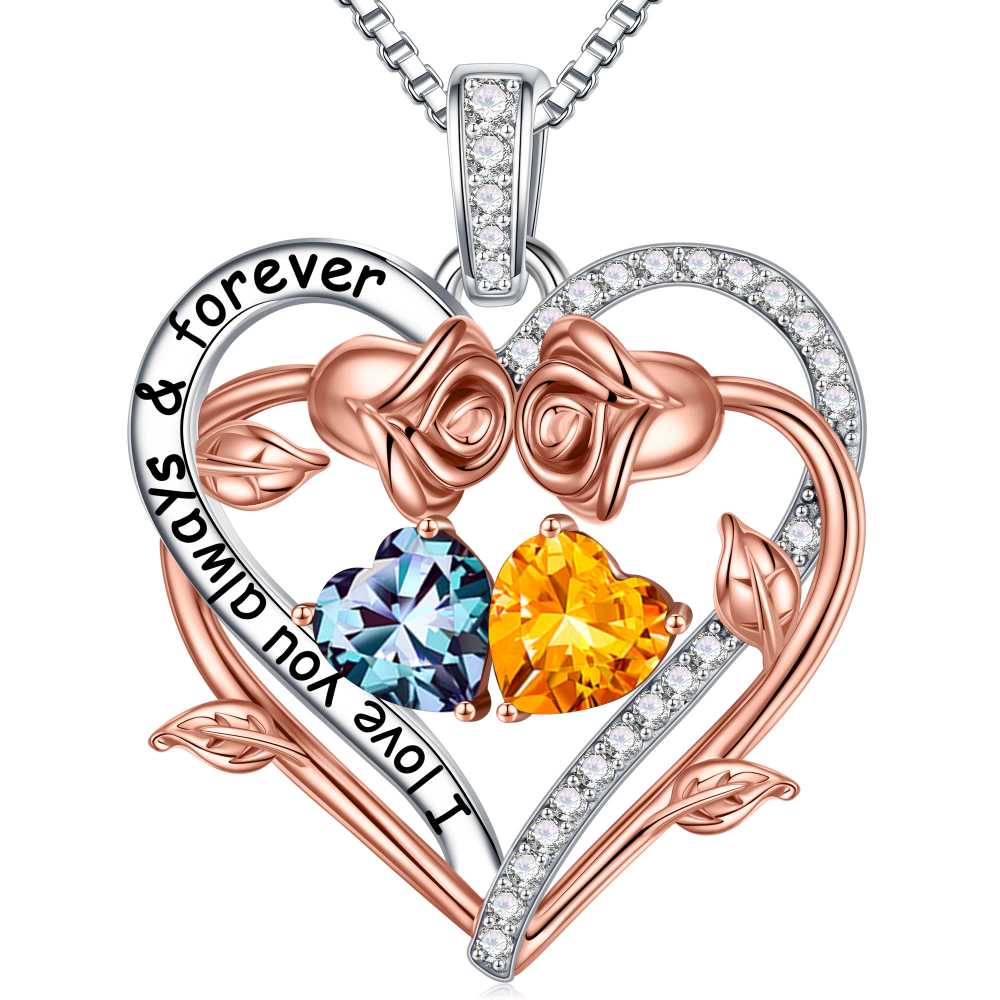 Iefil August October Birthstone Necklace Birthday Gifts for Mom Grandma, Anniversary Birthday Gift for Her Birthstone Jewelry Peridot Necklace Pink Sapphire Necklaces