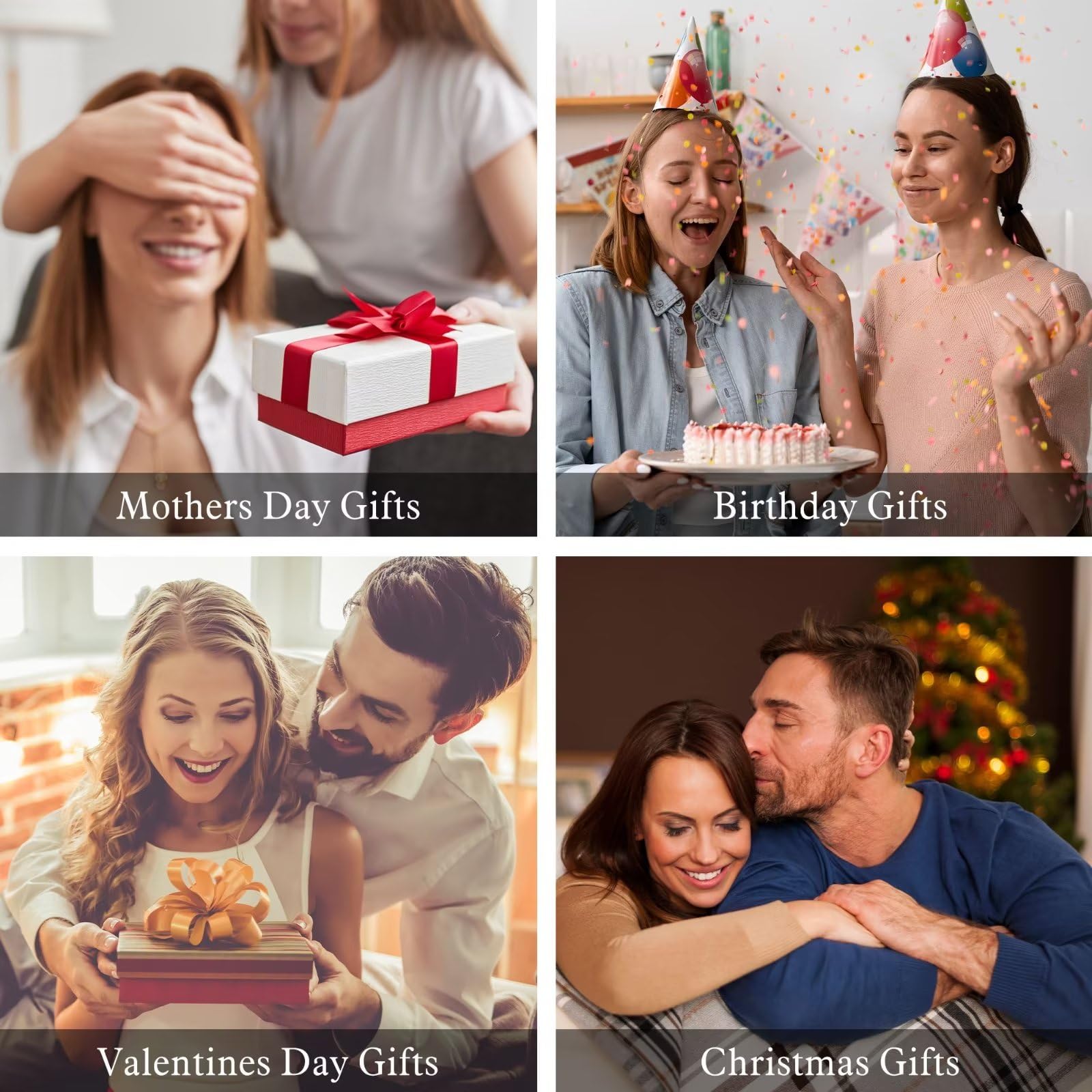 Iefil I Love You Gifts for Her with Rose Box, 925 Sterling Silver Rose Heart Initial B Letter Pendant Necklace Jewelry for Women Anniversary Women Gifts for Her Girlfriend Wife