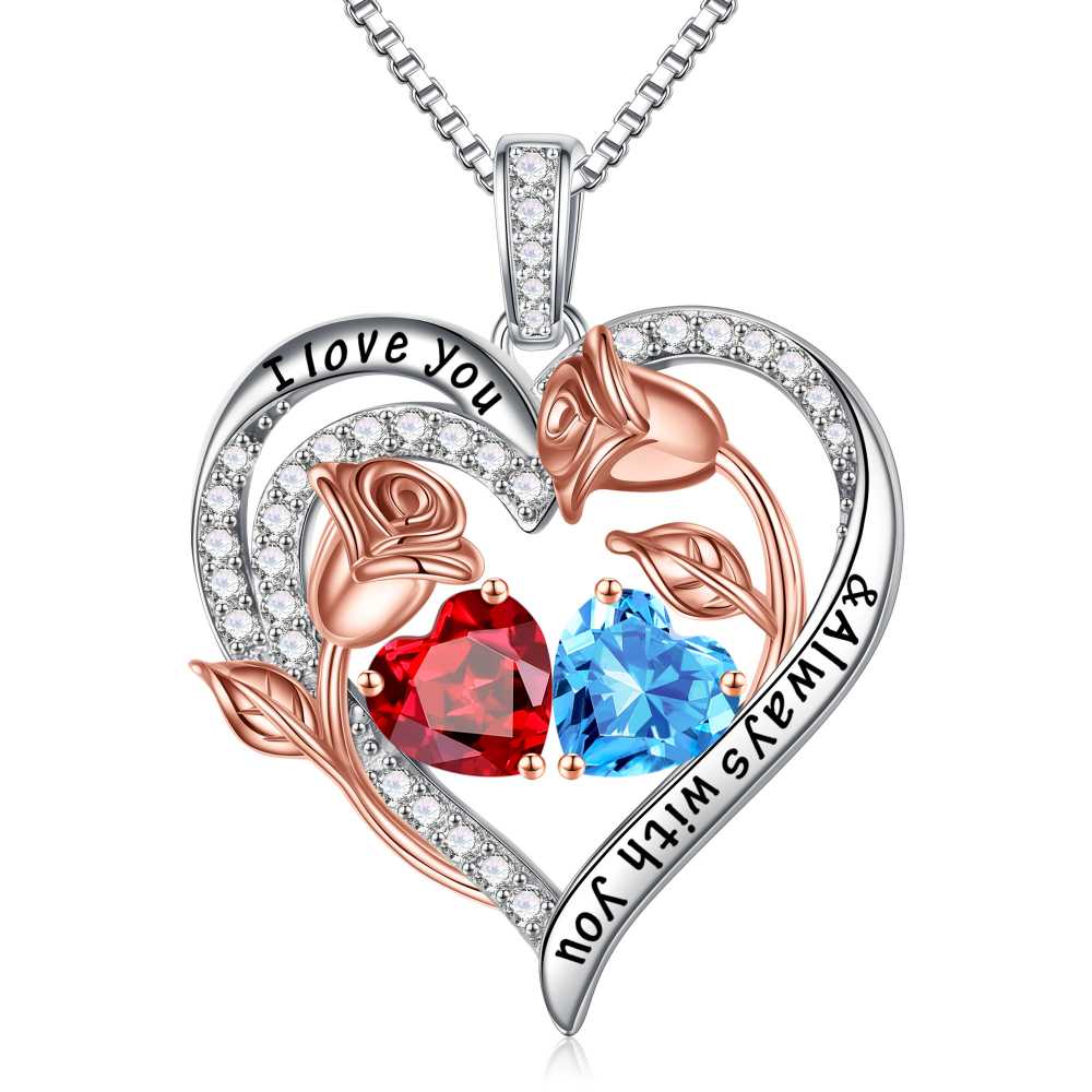 Iefil Anniversary Women Gifts - Anniversary Wife Gift | January June Birthstone Necklace, Garnet Alexandrite Jewelry