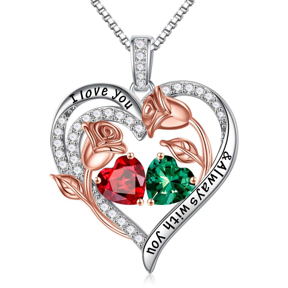 Iefil Anniversary Women Gifts - Anniversary Wife Gift | January June Birthstone Necklace, Garnet Alexandrite Jewelry