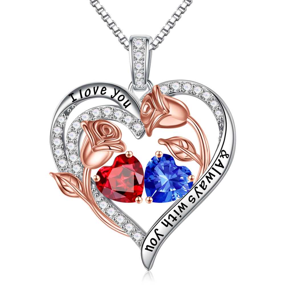 Iefil Anniversary Women Gifts - Anniversary Wife Gift | January June Birthstone Necklace, Garnet Alexandrite Jewelry