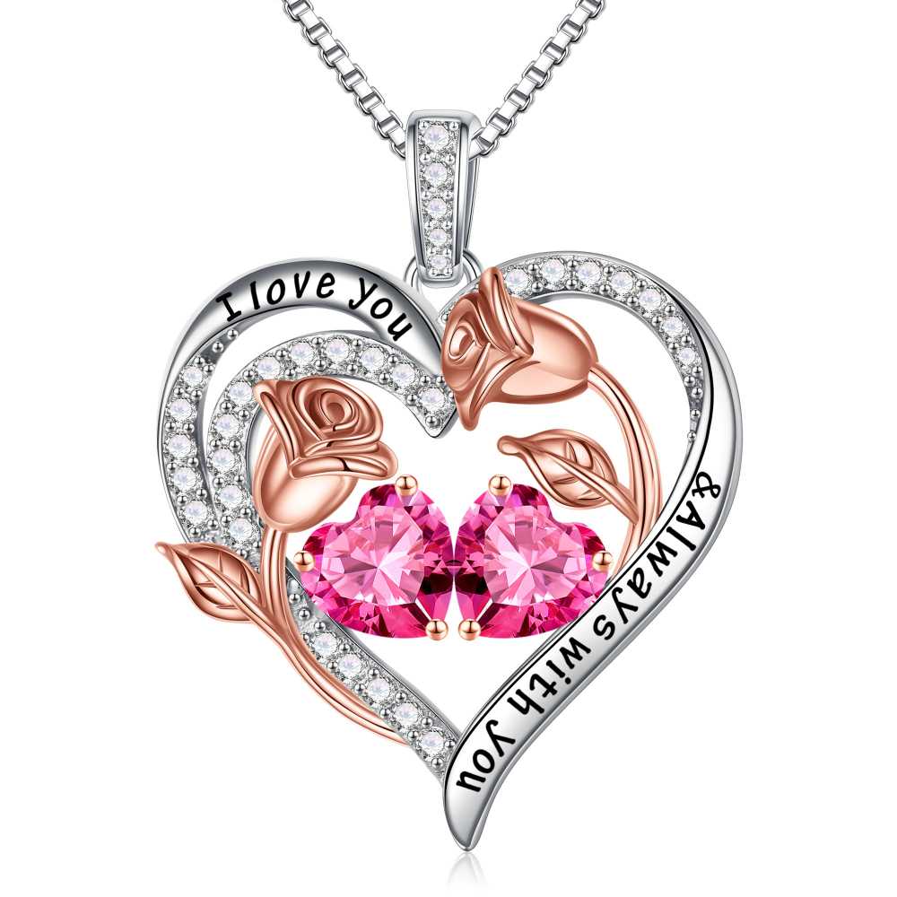 Iefil Anniversary Women Gifts - Anniversary Wife Gift | January June Birthstone Necklace, Garnet Alexandrite Jewelry