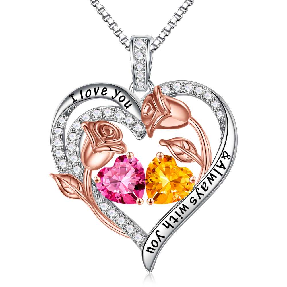 Iefil Anniversary Women Gifts - Anniversary Wife Gift | January June Birthstone Necklace, Garnet Alexandrite Jewelry