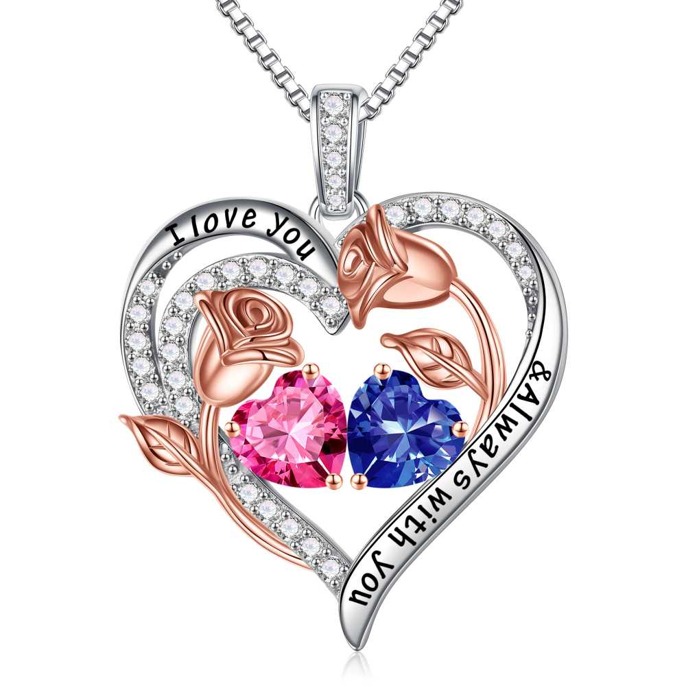 Iefil Anniversary Women Gifts - Anniversary Wife Gift | January June Birthstone Necklace, Garnet Alexandrite Jewelry