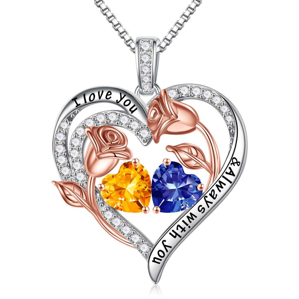 Iefil Anniversary Women Gifts - Anniversary Wife Gift | January June Birthstone Necklace, Garnet Alexandrite Jewelry