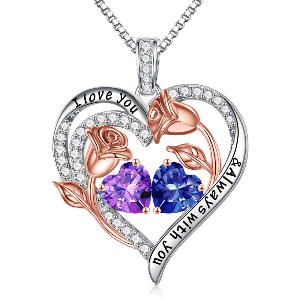 Iefil Anniversary Women Gifts - Anniversary Wife Gift | January June Birthstone Necklace, Garnet Alexandrite Jewelry