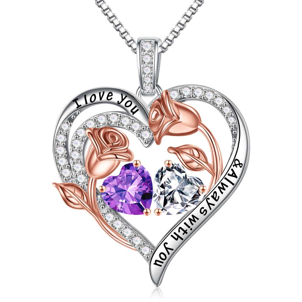 Iefil Anniversary Women Gifts - Anniversary Wife Gift | January June Birthstone Necklace, Garnet Alexandrite Jewelry