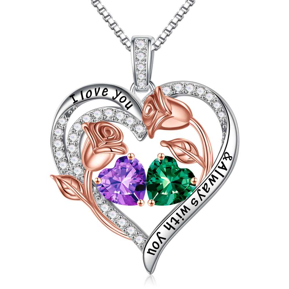 Iefil Anniversary Women Gifts - Anniversary Wife Gift | January June Birthstone Necklace, Garnet Alexandrite Jewelry