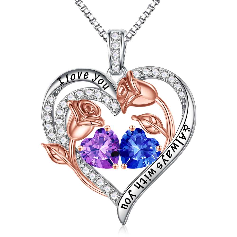 Iefil Anniversary Women Gifts - Anniversary Wife Gift | January June Birthstone Necklace, Garnet Alexandrite Jewelry