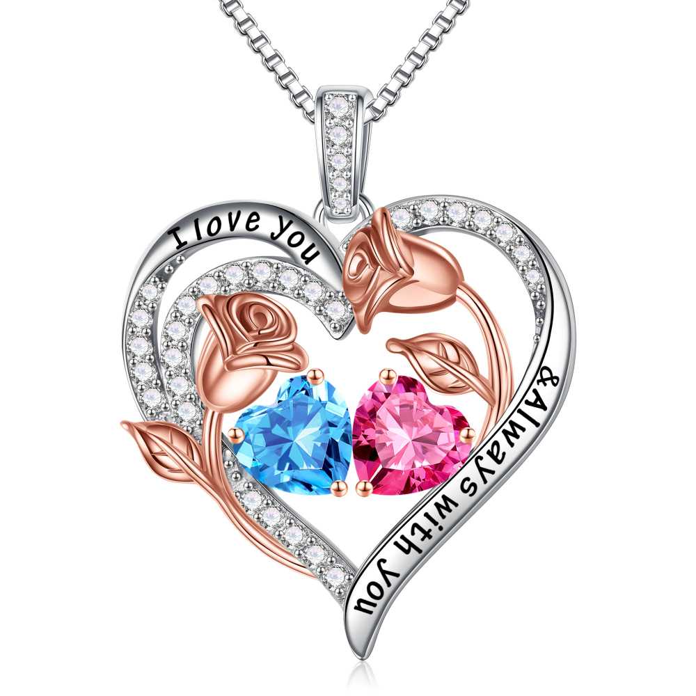 Iefil Anniversary Women Gifts - Anniversary Wife Gift | January June Birthstone Necklace, Garnet Alexandrite Jewelry