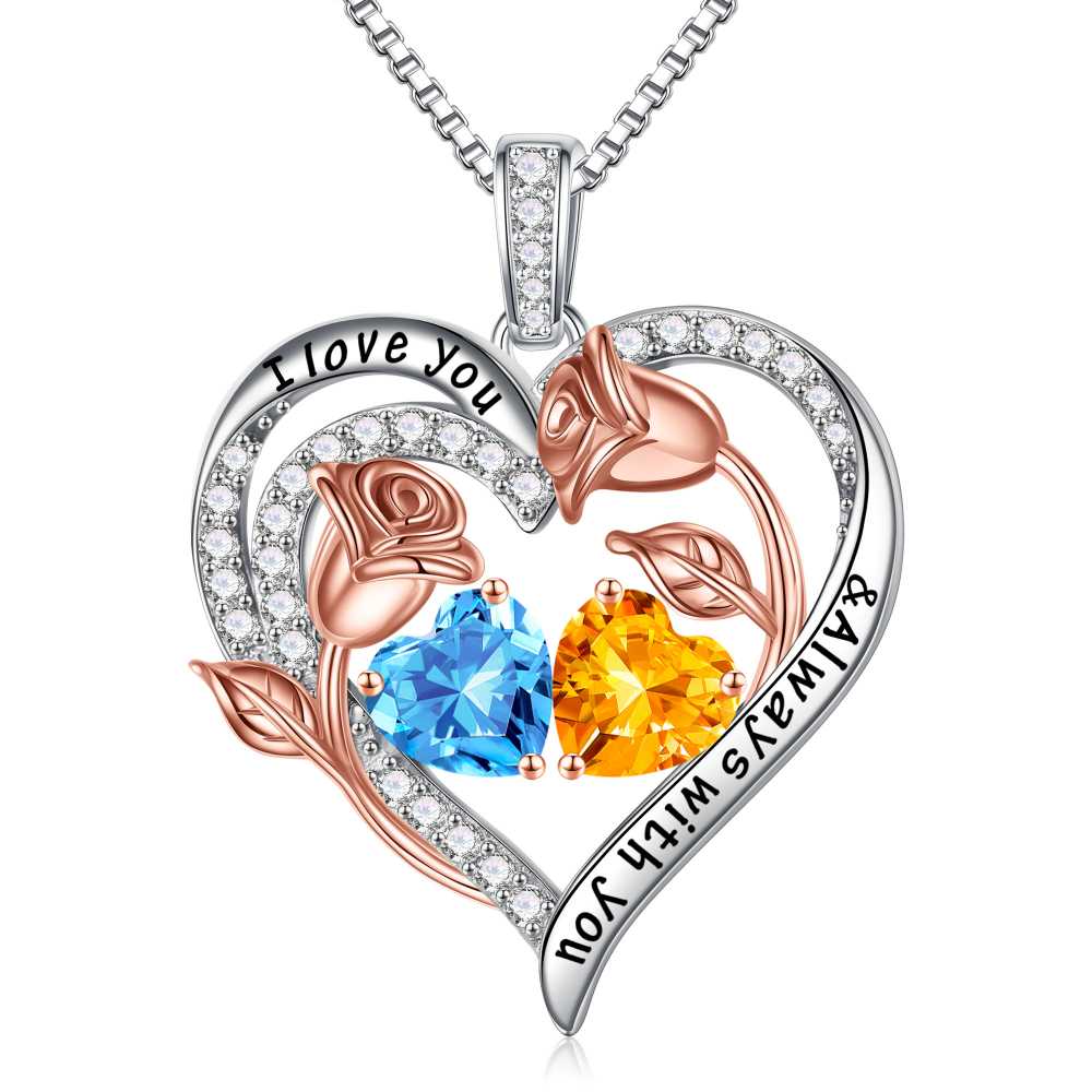 Iefil Anniversary Women Gifts - Anniversary Wife Gift | January June Birthstone Necklace, Garnet Alexandrite Jewelry