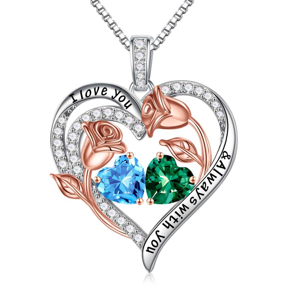 Iefil Anniversary Women Gifts - Anniversary Wife Gift | January June Birthstone Necklace, Garnet Alexandrite Jewelry