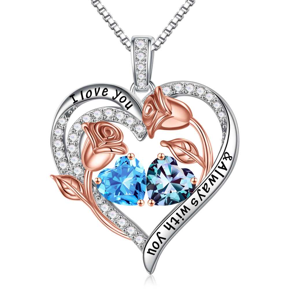 Iefil Anniversary Women Gifts - Anniversary Wife Gift | January June Birthstone Necklace, Garnet Alexandrite Jewelry