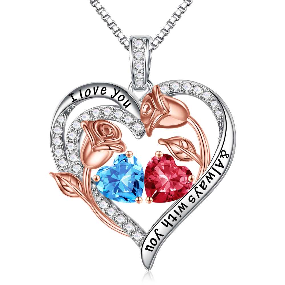 Iefil Anniversary Women Gifts - Anniversary Wife Gift | January June Birthstone Necklace, Garnet Alexandrite Jewelry