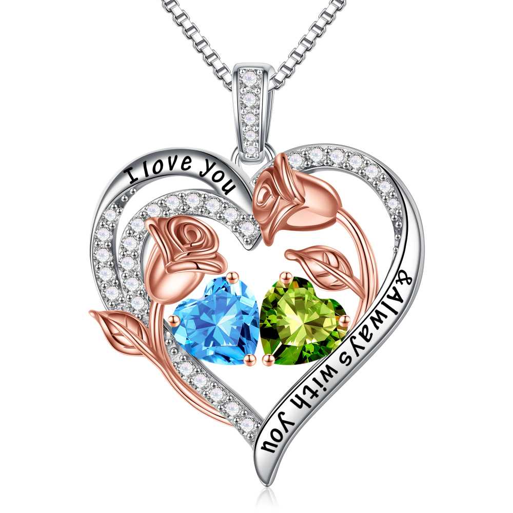 Iefil Anniversary Women Gifts - Anniversary Wife Gift | January June Birthstone Necklace, Garnet Alexandrite Jewelry