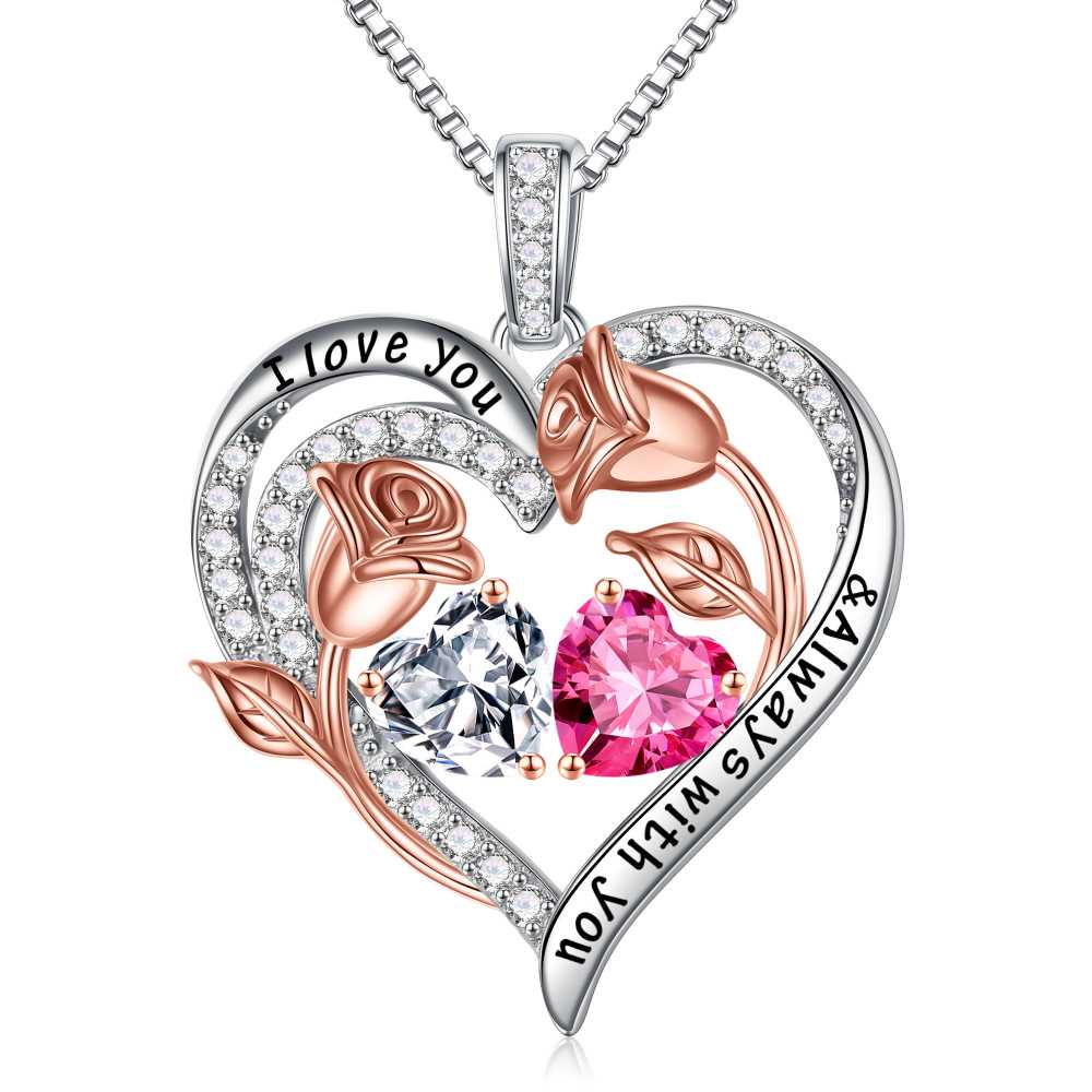 Iefil Anniversary Women Gifts - Anniversary Wife Gift | January June Birthstone Necklace, Garnet Alexandrite Jewelry