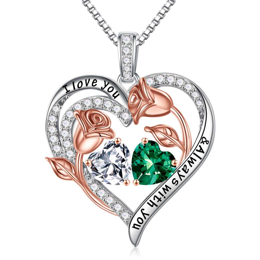 Iefil Anniversary Women Gifts - Anniversary Wife Gift | January June Birthstone Necklace, Garnet Alexandrite Jewelry