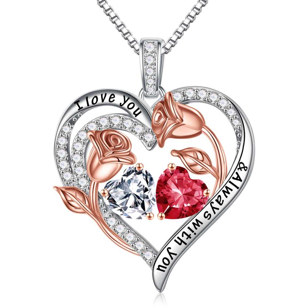 Iefil Anniversary Women Gifts - Anniversary Wife Gift | January June Birthstone Necklace, Garnet Alexandrite Jewelry