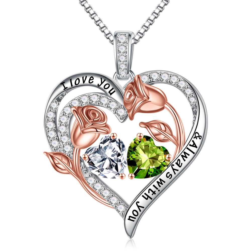 Iefil Anniversary Women Gifts - Anniversary Wife Gift | January June Birthstone Necklace, Garnet Alexandrite Jewelry