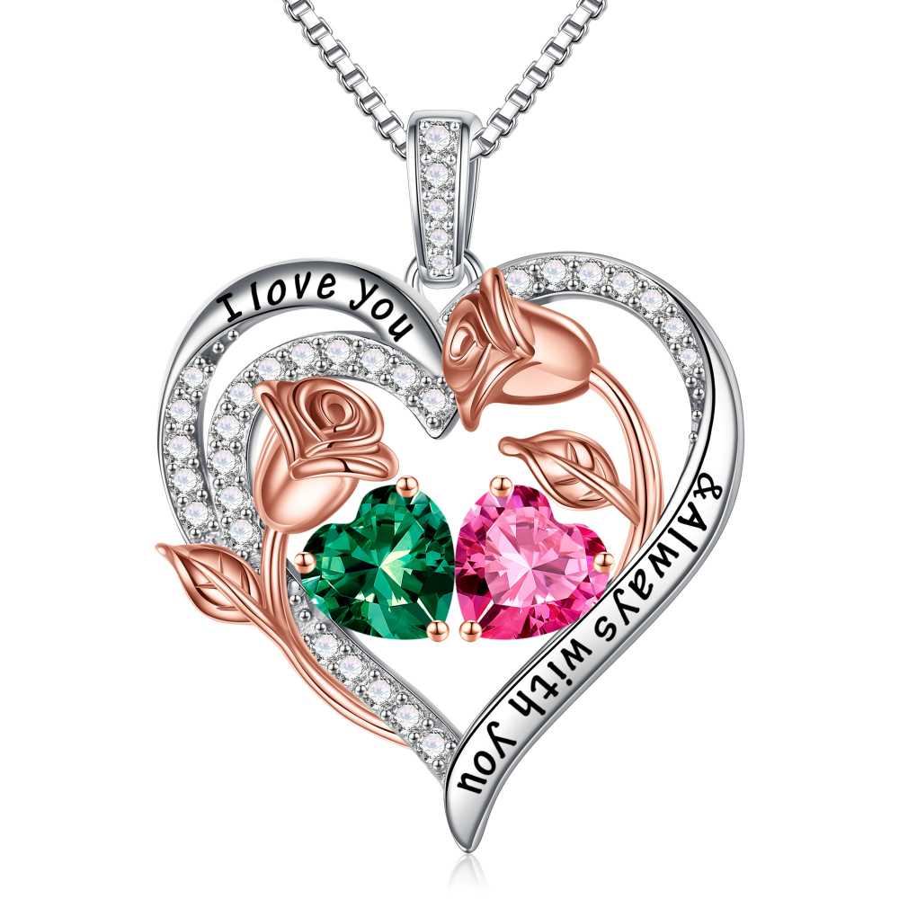 Iefil Anniversary Women Gifts - Anniversary Wife Gift | January June Birthstone Necklace, Garnet Alexandrite Jewelry