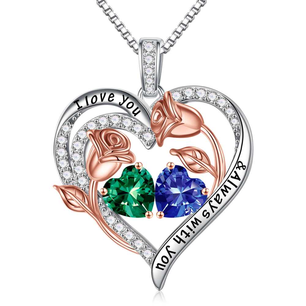 Iefil Anniversary Women Gifts - Anniversary Wife Gift | January June Birthstone Necklace, Garnet Alexandrite Jewelry