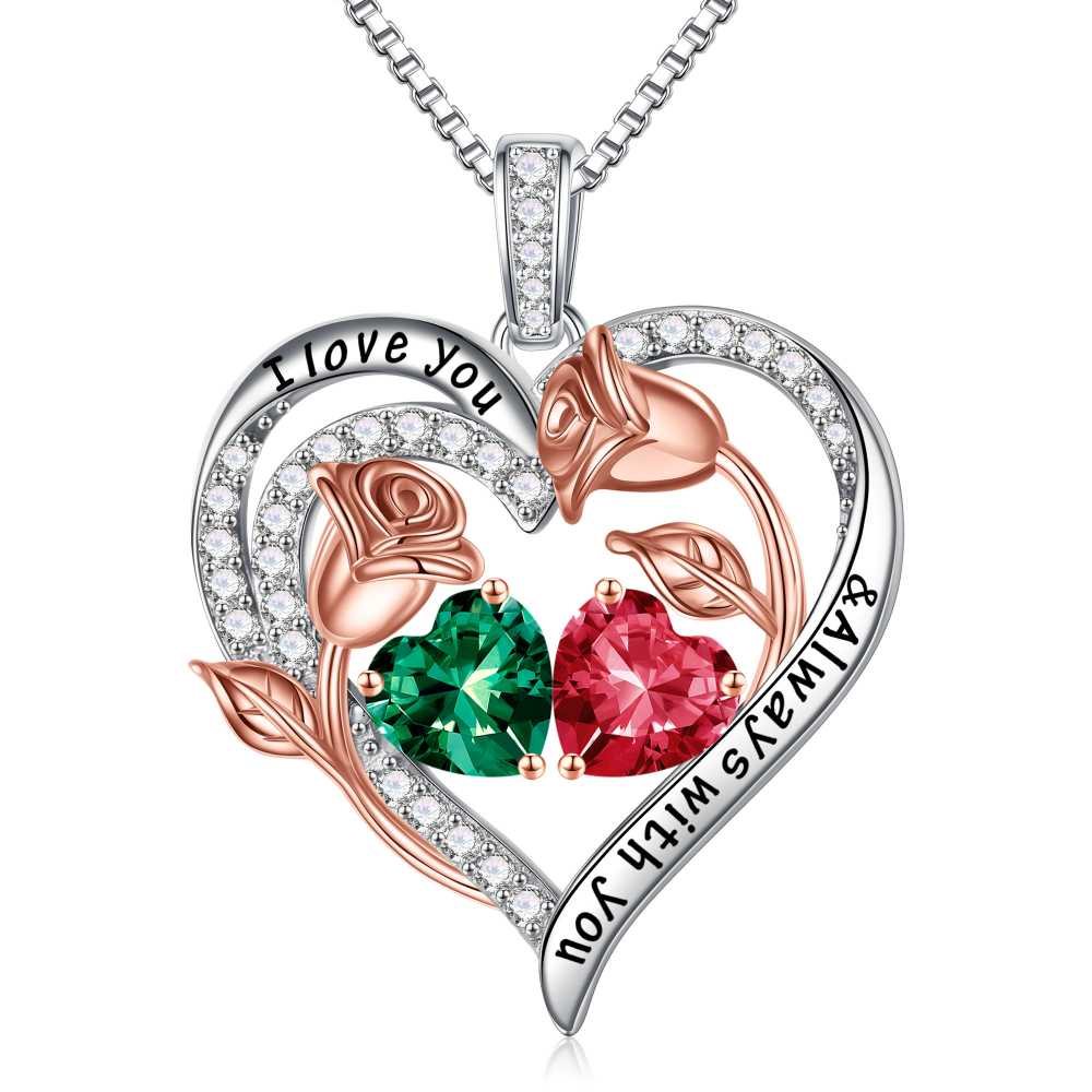 Iefil Anniversary Women Gifts - Anniversary Wife Gift | January June Birthstone Necklace, Garnet Alexandrite Jewelry