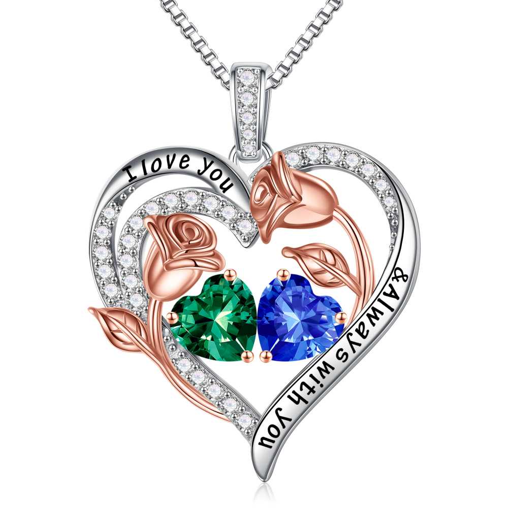 Iefil Anniversary Women Gifts - Anniversary Wife Gift | January June Birthstone Necklace, Garnet Alexandrite Jewelry