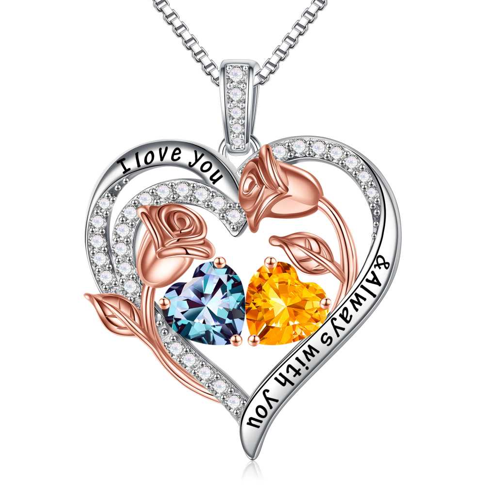Iefil Anniversary Women Gifts - Anniversary Wife Gift | January June Birthstone Necklace, Garnet Alexandrite Jewelry