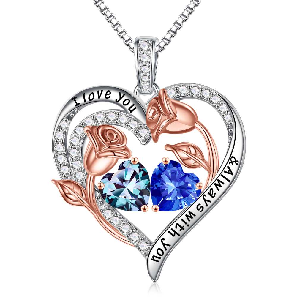 Iefil Anniversary Women Gifts - Anniversary Wife Gift | January June Birthstone Necklace, Garnet Alexandrite Jewelry