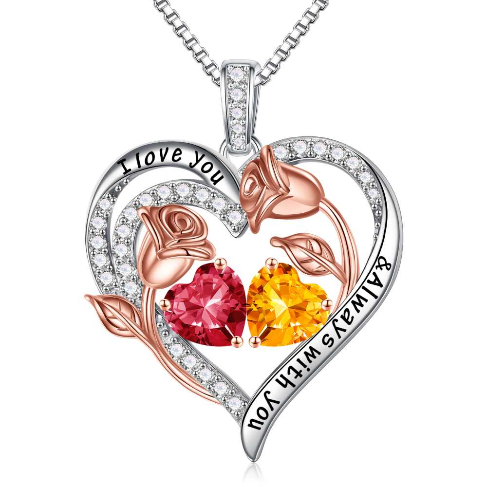 Iefil Anniversary Women Gifts - Anniversary Wife Gift | January June Birthstone Necklace, Garnet Alexandrite Jewelry