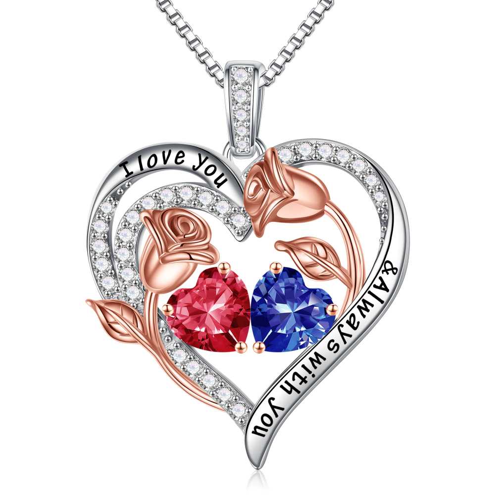 Iefil Anniversary Women Gifts - Anniversary Wife Gift | January June Birthstone Necklace, Garnet Alexandrite Jewelry