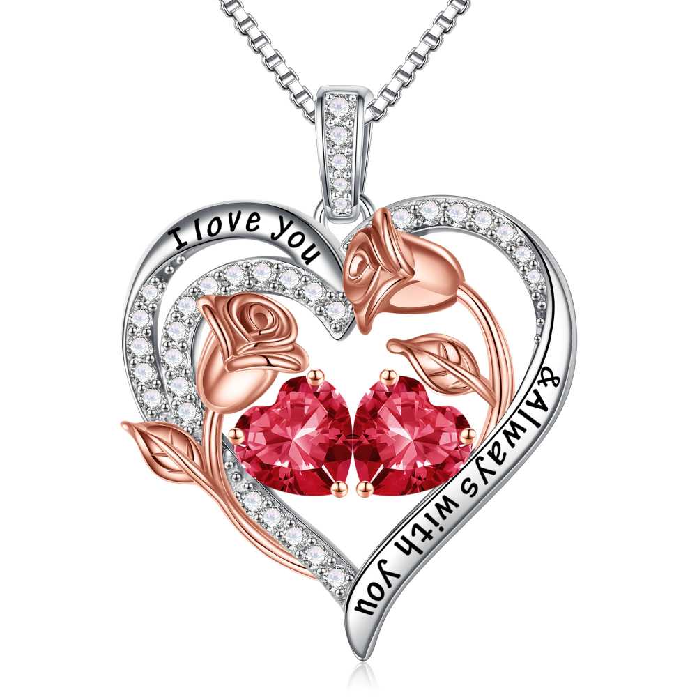 Iefil Anniversary Women Gifts - Anniversary Wife Gift | January June Birthstone Necklace, Garnet Alexandrite Jewelry