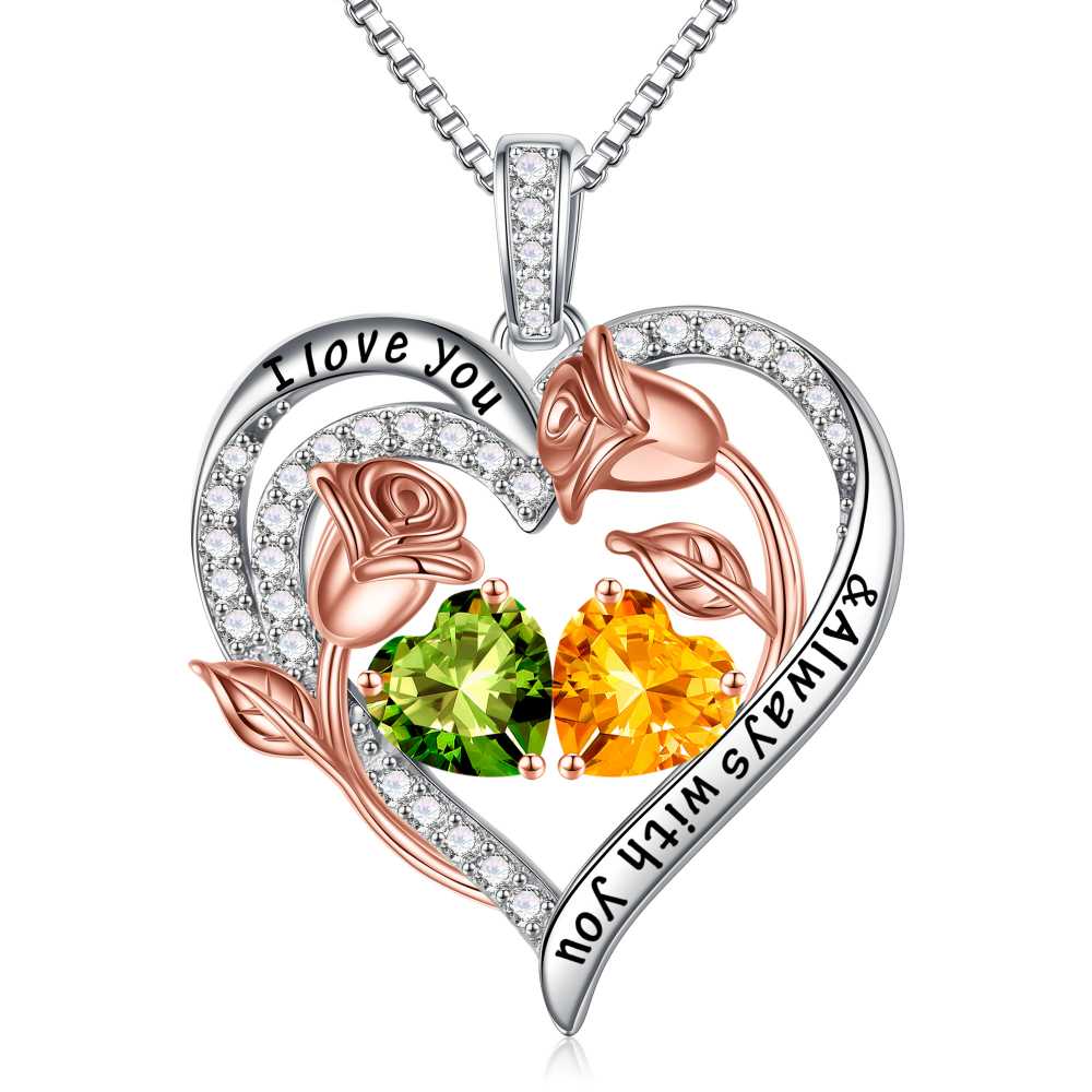 Iefil Anniversary Women Gifts - Anniversary Wife Gift | January June Birthstone Necklace, Garnet Alexandrite Jewelry