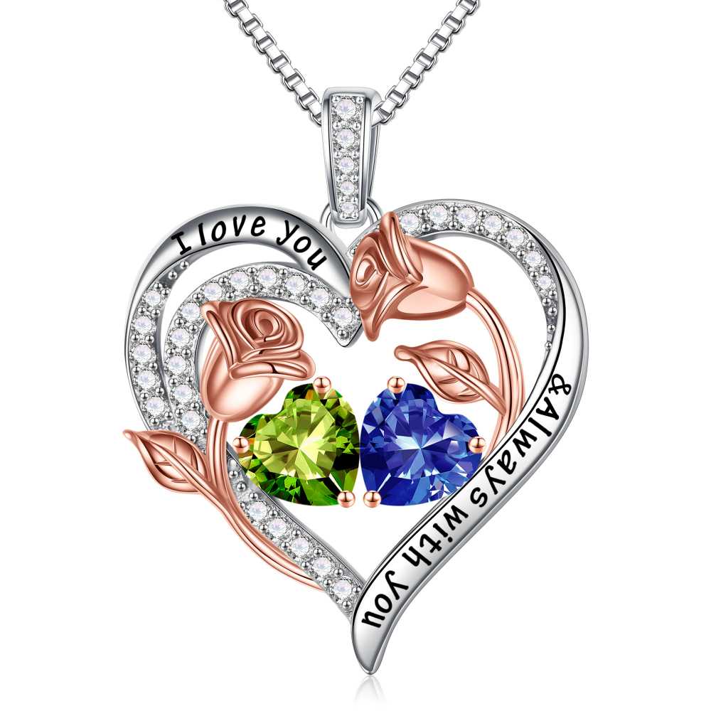 Iefil Anniversary Women Gifts - Anniversary Wife Gift | January June Birthstone Necklace, Garnet Alexandrite Jewelry