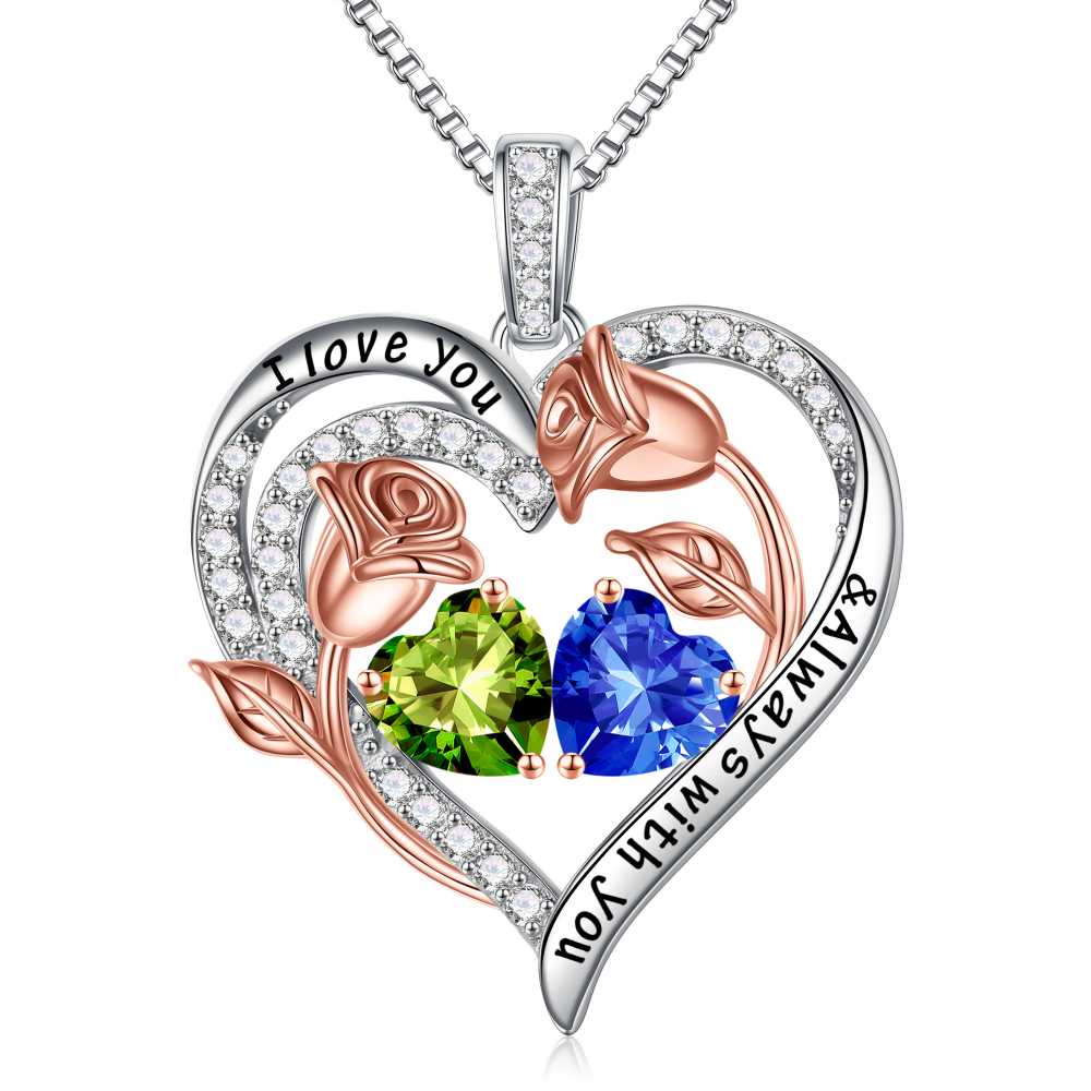 Iefil Anniversary Women Gifts - Anniversary Wife Gift | January June Birthstone Necklace, Garnet Alexandrite Jewelry